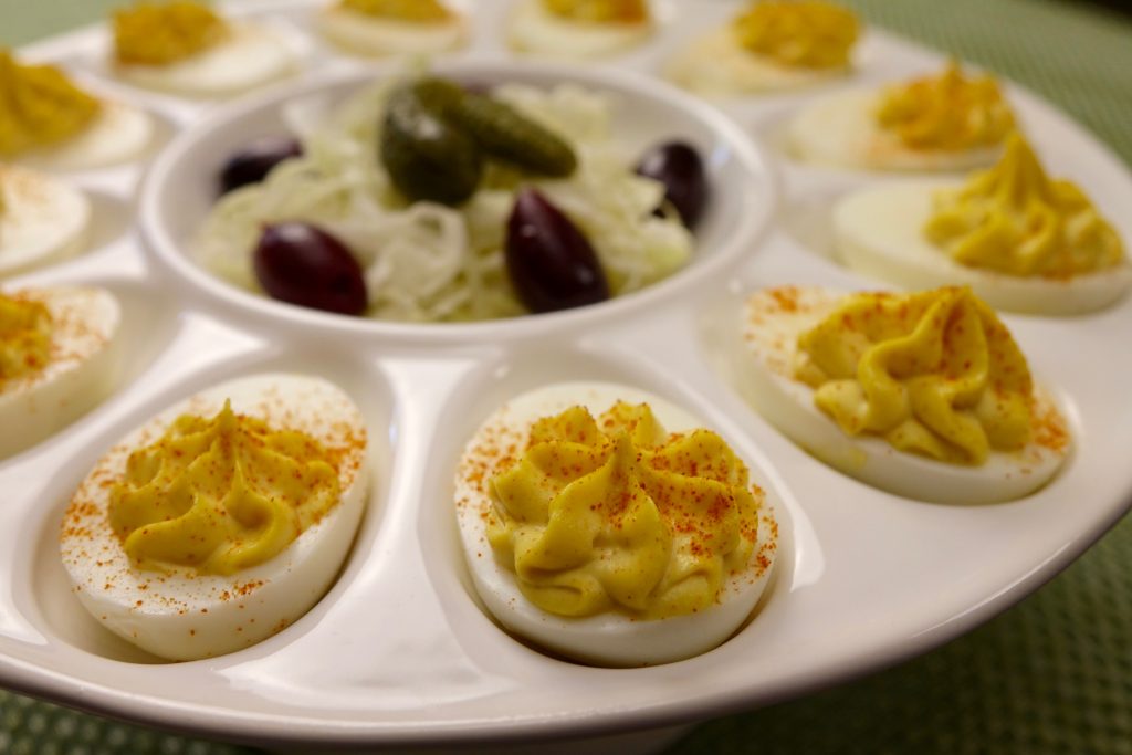 Deviled eggs with curry powder